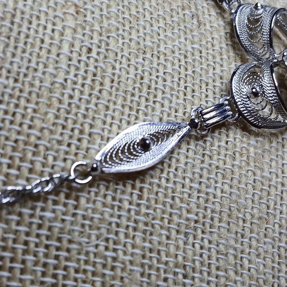 Vintage Amlee Sterling Silver Necklace CZs - Picture 5 of 10